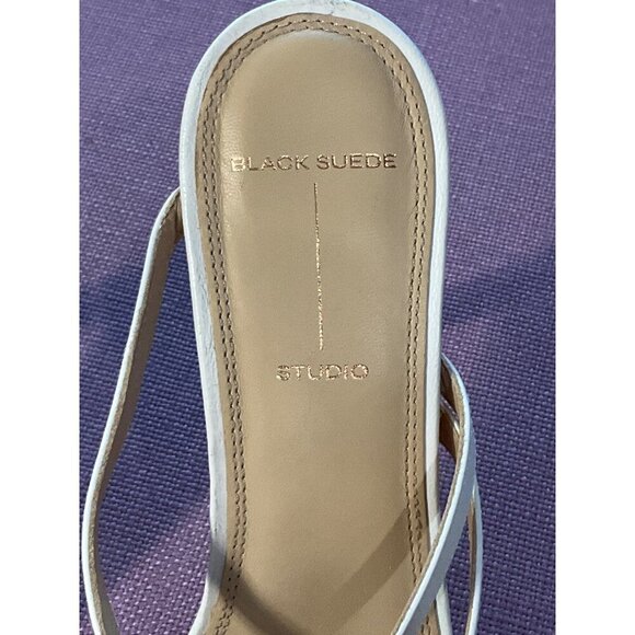 BLACK SUEDE STUDIO Cindy Sandals in White Leather 38 Womens High Heels - Picture 9 of 16